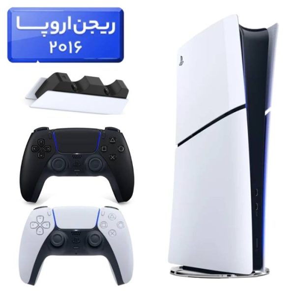 پلی استیشن 5 اسلیم ( PS5 Slim ) دیجیتال ریجن اروپا 2016 +دسته مشکی+استند شارژ