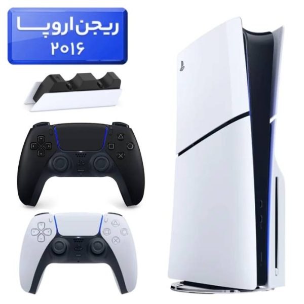 پلی استیشن 5 اسلیم ( PS5 Slim ) دیسک خور ریجن اروپا 2016 +دسته مشکی+استند شارژ