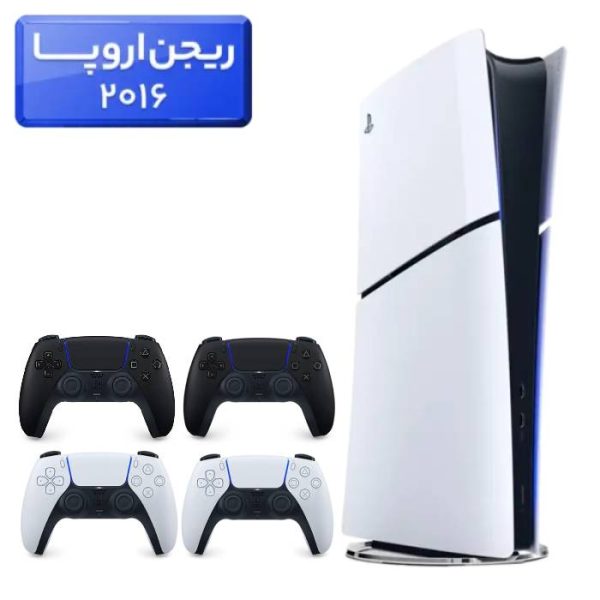 پلی استیشن 5 اسلیم ( PS5 Slim ) دیجیتال ریجن اروپا 2016 + دسته سفید + 2 دسته مشکی