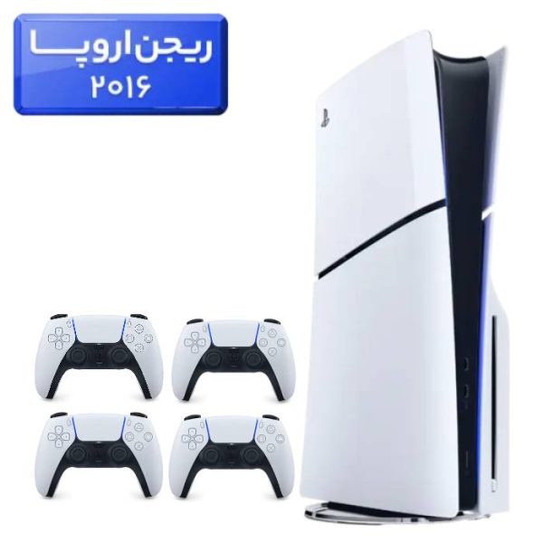 پلی استیشن 5 اسلیم ( PS5 Slim ) دیسک خور ریجن اروپا 2016 + 3 دسته سفید