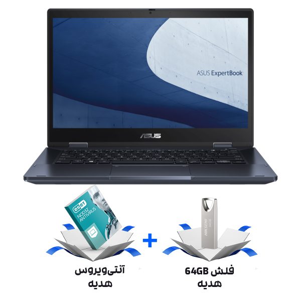 لپ تاپ ایسوس ExpertBook B3 Flip B3402FVA i7 1355U 16GB 512GB Intel + هدیه فلش 64GB و آنتی ویروس رایگان