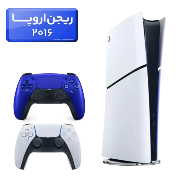پلی استیشن 5 اسلیم ( PS5 Slim ) دیجیتال ریجن اروپا 2016 + دسته آبی متالیک