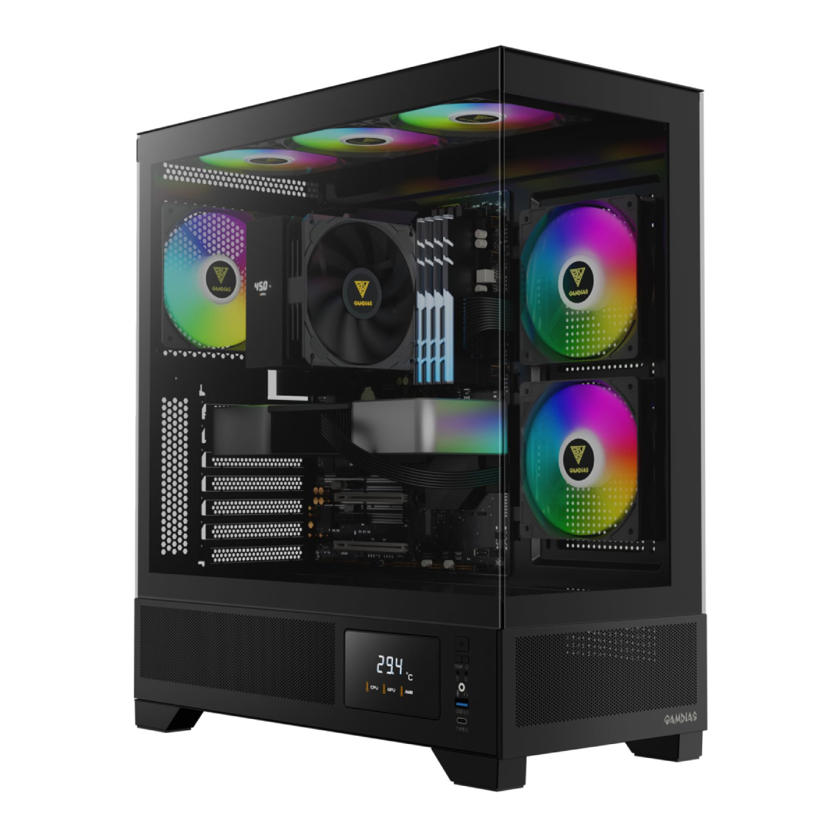 33-10-2-9 کیس کامپیوتر گیم دیاس مدل Atlas M1 Black - تصویر 1