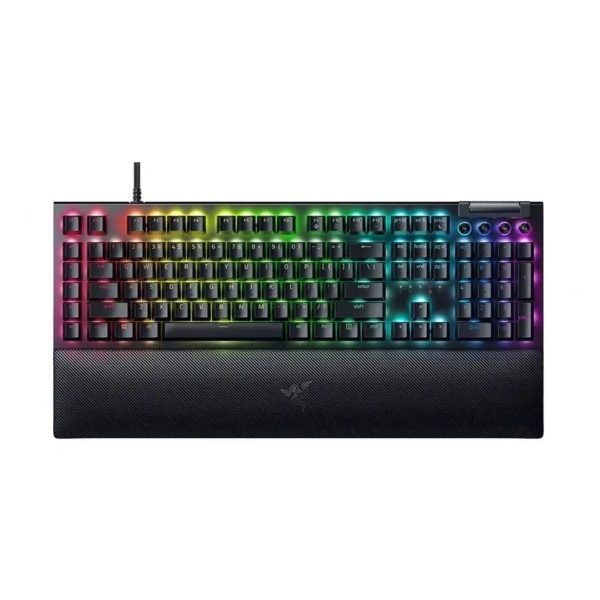 کیبورد باسیم گیمینگ ریزر مدل BlackWidow V4 Green Switch