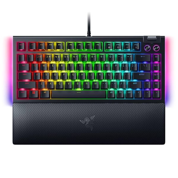 کیبورد باسیم گیمینگ ریزر مدل BLACKWIDOW V4 75%