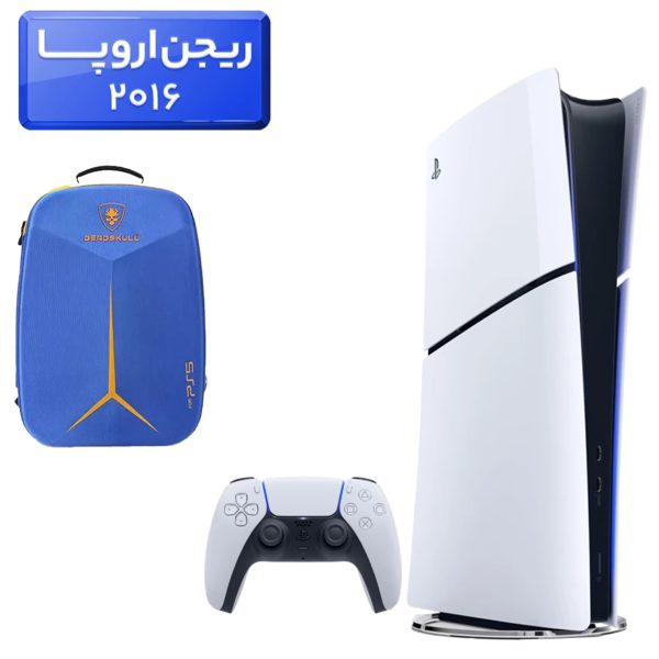 پلی استیشن 5 اسلیم ( PS5 Slim ) دیجیتال ریجن اروپا 2016 + کوله پشتی DeadSkull آبی