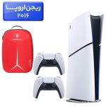 پلی استیشن 5 اسلیم ( PS5 Slim ) دیجیتال ریجن اروپا 2016 + کوله پشتی DeadSkull قرمز  + دسته سفید