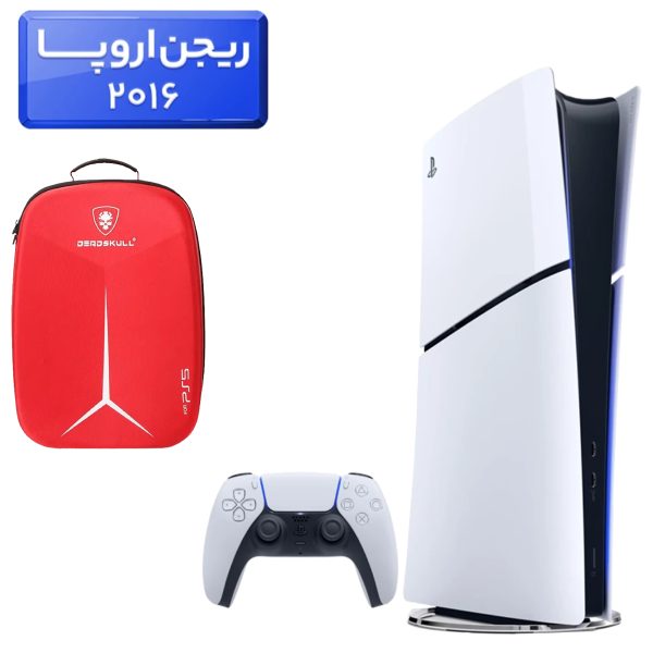 پلی استیشن 5 اسلیم ( PS5 Slim ) دیجیتال ریجن اروپا 2016 + کوله پشتی DeadSkull قرمز