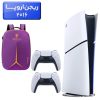 پلی استیشن 5 اسلیم ( PS5 Slim ) دیجیتال ریجن اروپا 2016 + کوله پشتی DeadSkull بنفش  + دسته سفید