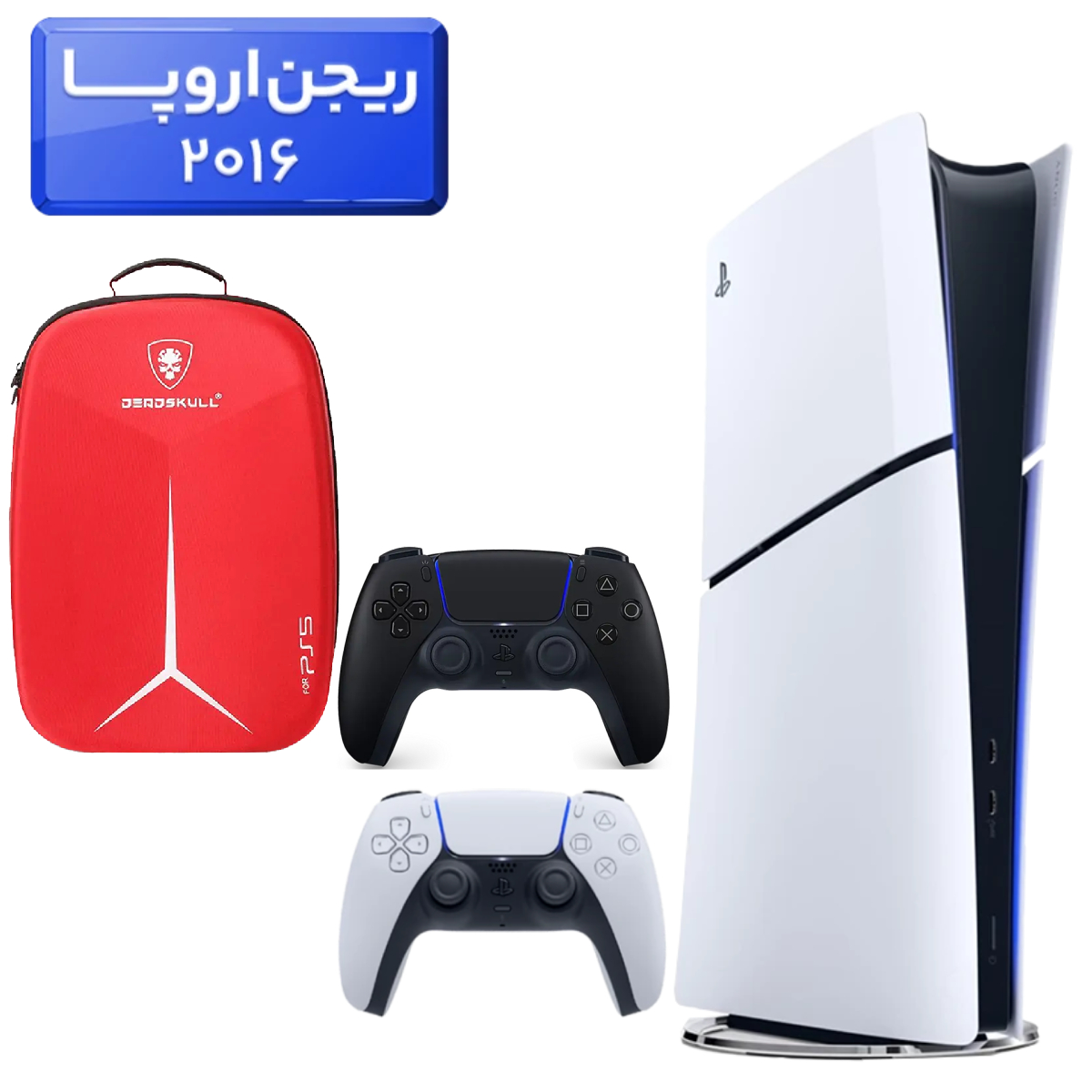 33-2025-10-25T153538.287 پلی استیشن 5 اسلیم ( PS5 Slim ) دیجیتال ریجن اروپا 2016 + کوله پشتی DeadSkull قرمز + دسته مشکی - تصویر 1