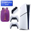 پلی استیشن 5 اسلیم ( PS5 Slim ) دیجیتال ریجن اروپا 2016 + کوله پشتی DeadSkull بنفش  + دسته سفید + استند شارژ