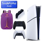 پلی استیشن 5 اسلیم ( PS5 Slim ) دیجیتال ریجن اروپا 2016 + کوله پشتی DeadSkull بنفش  + دسته مشکی + استند شارژ