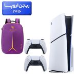 پلی استیشن 5 اسلیم ( PS5 Slim ) دیسک خور ریجن اروپا 2016 + کوله پشتی DeadSkull بنفش  + دسته سفید