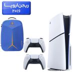 پلی استیشن 5 اسلیم ( PS5 Slim ) دیسک خور ریجن اروپا 2016 + کوله پشتی DeadSkull آبی + دسته سفید