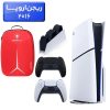 پلی استیشن 5 اسلیم ( PS5 Slim ) دیسک خور ریجن اروپا 2016 + کوله پشتی DeadSkull قرمز + دسته مشکی + استند شارژ