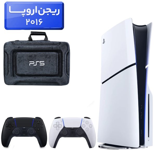 پلی استیشن 5 اسلیم ( PS5 Slim ) دیسک خور ریجن اروپا 2016 + کیف 3D NAKHL مشکی + دسته مشکی