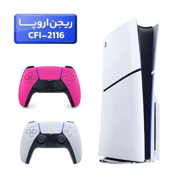 پلی استیشن 5 اسلیم ( PS5 Slim ) دیسک خور ریجن اروپا CFI-2116 + دسته صورتی