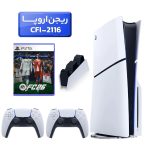 پلی استیشن 5 اسلیم ( PS5 Slim ) دیسک خور ریجن اروپا CFI-2116 + بازی fc26 + دسته سفید + استند شارژ