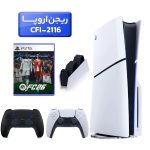 پلی استیشن 5 اسلیم ( PS5 Slim ) دیسک خور ریجن اروپا CFI-2116 + بازی fc26 + دسته مشکی + استند شارژ