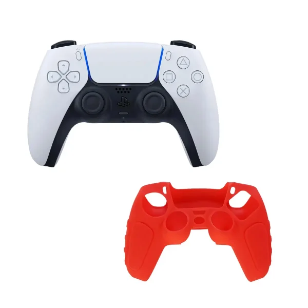دسته بازی PlayStation 5 سونی مدل DualSense سفید همراه با کاور دسته(رندوم)