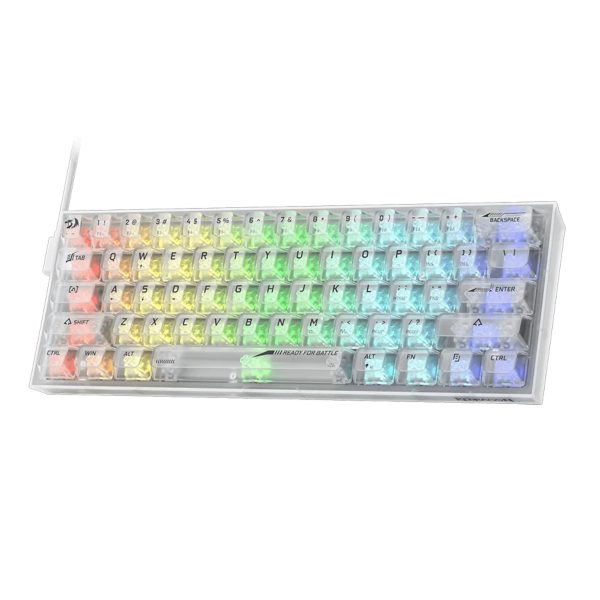 کیبورد باسیم گیمینگ ردراگون مدل K617CT White RGB