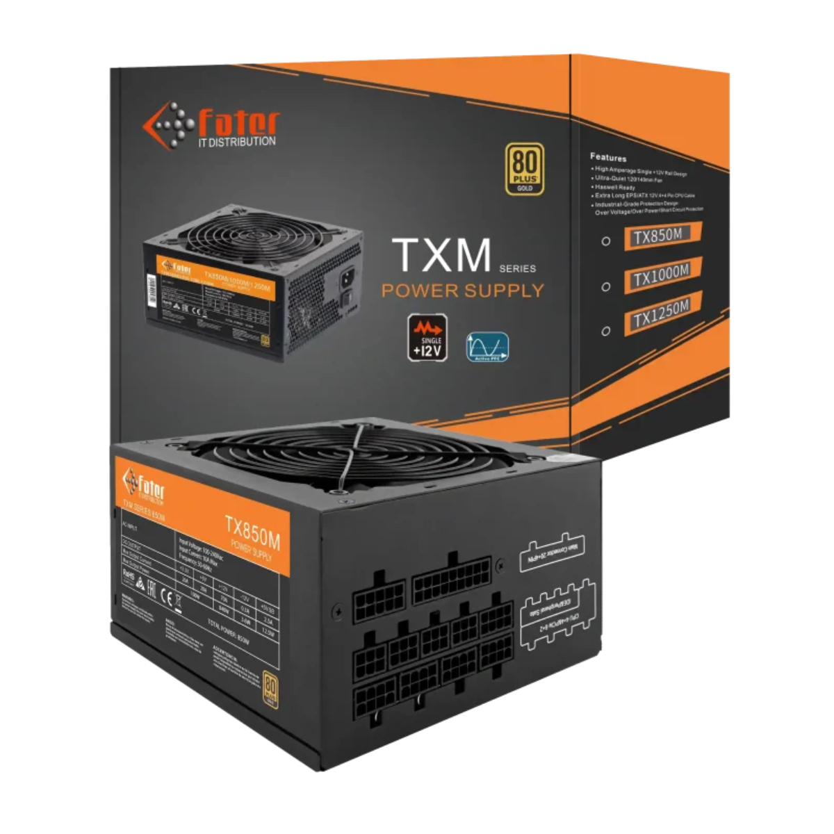 33-63-2 پاور فاطر 850 وات مدل TX850M 80Plus Gold - تصویر 1