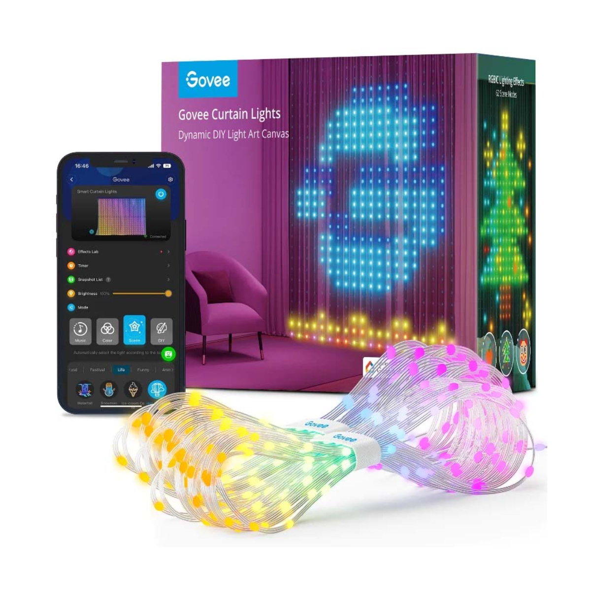 33-7-115-1 ریسه هوشمند گووی مدل Curtain Lights H70B1 - تصویر 1