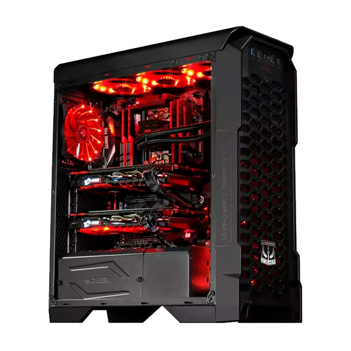 42 کیس گیمینگ گرین مدل STRIKER - تصویر 1