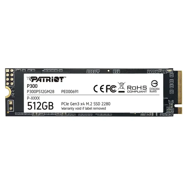 SSD اینترنال پاتریوت مدل P300 NVME با ظرفیت 512 گیگابایت