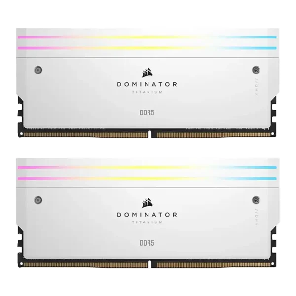 رم کورسیر Dominator Titanium RGB White DDR5 32GB (2x16GB) 6000MHz CL30