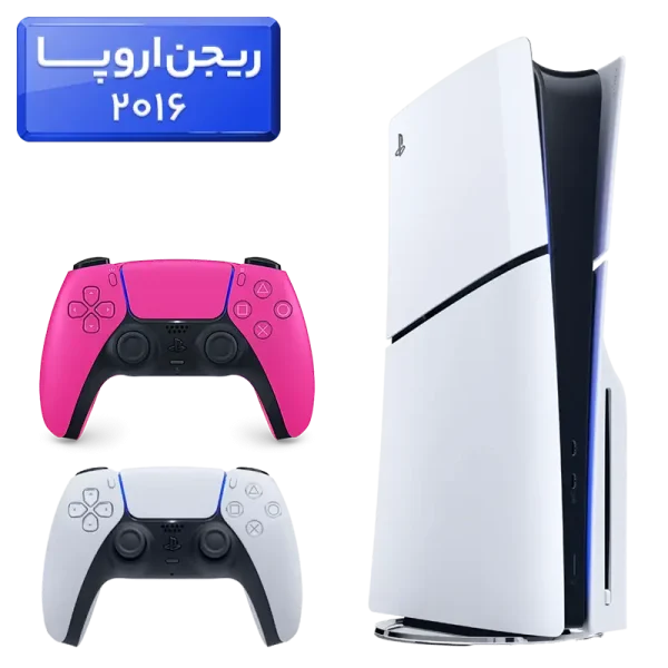 پلی استیشن 5 اسلیم ( PS5 Slim ) دیسک خور ریجن اروپا 2016 با یک دسته اضافه صورتی