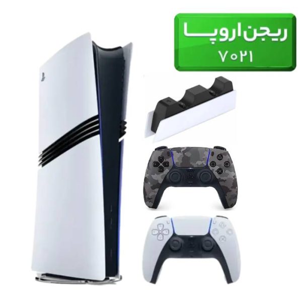 پلی استیشن 5 پرو ( PS5 Pro ) ریجن اروپا 7021 + دسته ارتشی + استند شارژ