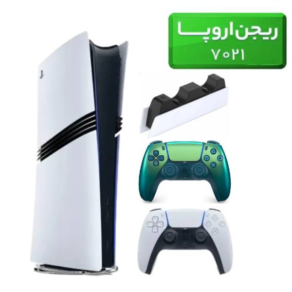 پلی استیشن 5 پرو ( PS5 Pro ) ریجن اروپا 7021 + دسته سبز + استند شارژ