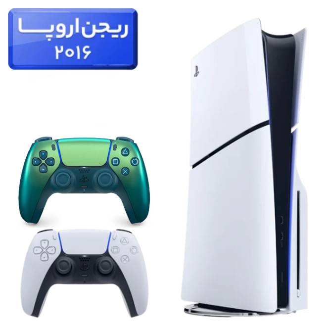 سبز پلی استیشن 5 اسلیم ( PS5 Slim ) دیسک خور ریجن اروپا 2016 + دسته سبز - تصویر 1