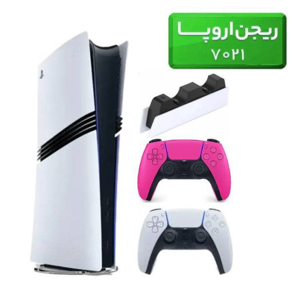 پلی استیشن 5 پرو ( PS5 Pro ) ریجن اروپا 7021 + دسته صورتی + استند شارژ