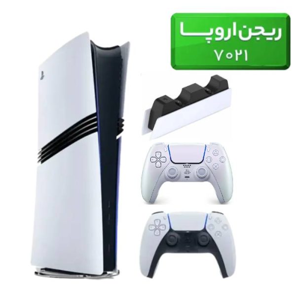 پلی استیشن 5 پرو ( PS5 Pro ) ریجن اروپا 7021 + دسته سفید مرواریدی + استند شارژ