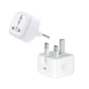 شارژر اپل 20 واتی مدل سه شاخه‌ + تبدیل برق 3 به 2 هادرون مدل A10-1 + کابل تبدیل USB-C به Lightening اپل - تصویر 3