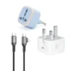 شارژر اپل 20 واتی مدل سه شاخه‌ + تبدیل برق 3 به 2 هادرون مدل A10-1 + کابل تبدیل USB-C و Lightning بودی مدل DC253TTL12B - تصویر 2