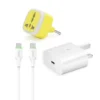 شارژر سامسونگ 25 واتی مدل (سه شاخه‌ اروپا) + تبدیل برق 3 به 2 هادرون مدل A10-1 + کابل تبدیل USB-C بودی مدل DC261TT21W - تصویر 2