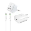 شارژر سامسونگ 25 واتی مدل (سه شاخه‌ اروپا) + تبدیل برق 3 به 2 هادرون مدل A10-1 + کابل تبدیل USB-C بودی مدل DC261TT21W