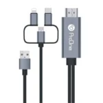 کابل تبدیل HDMI به USB-C / microUSB / Lightning پرووان مدل PCH70